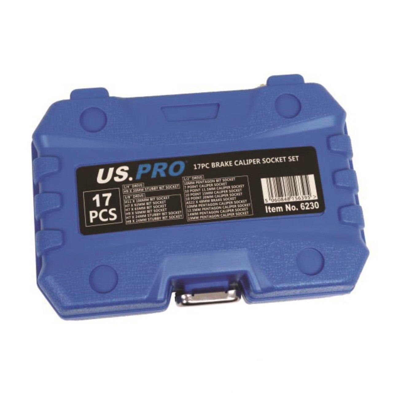 US PRO Tools 17pc Brake Caliper Sockets Socket Set 10pt , Hex, Pentagon 6230 - Tools 2U Direct SW