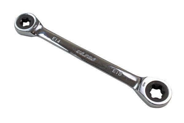US PRO Tools 4pc Metric Double E-Torx Gear Ratchet Spanner Set E6 - E24 2247 - Tools 2U Direct SW