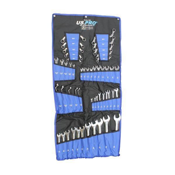 US PRO Tools 50pc Metric Spanner Wrench Mixed Set Stubby Ring Open Spanners 3928 - Tools 2U Direct SW