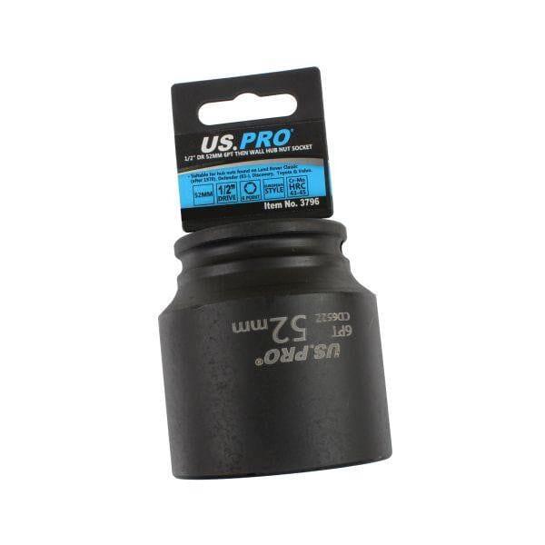 US PRO Tools 52mm Impact Socket 1/2" Drive 6 Point Single Hex Thin Wall 3796 - Tools 2U Direct SW