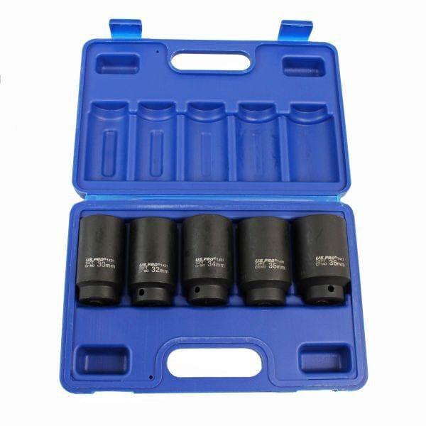 US PRO Tools 5pc 1/2" dr Deep Impact Hub Nut Socket 30, 32, 34, 35, 36mm B1431 - Tools 2U Direct SW