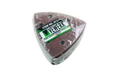 Vewerk 90mm sanding triangle mixed grit pack of 50, brown abrasive pads in plastic wrap