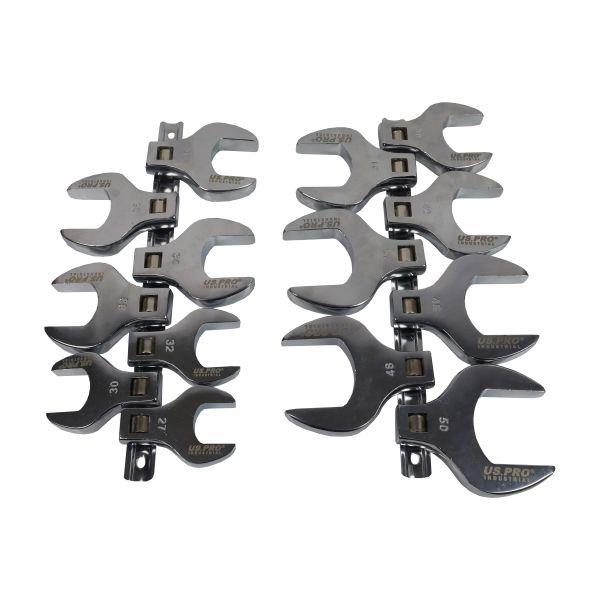 US PRO INDUSTRIAL 14pc 1/2" Dr Jumbo Metric Crow foot Wrench Set Crowsfeet 7552