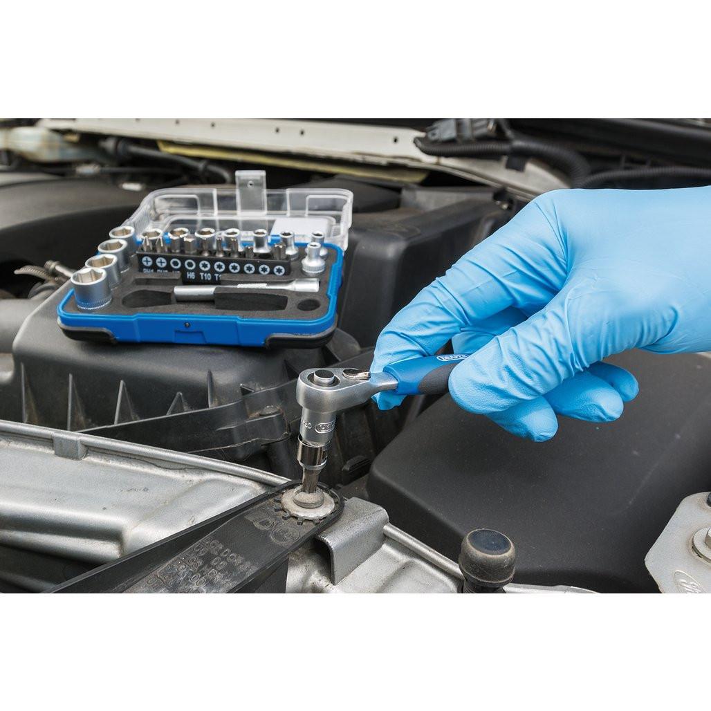 Draper Metric Socket Set 1/4" Sq Dr 25 Piece with Ratchet & Bits 16354