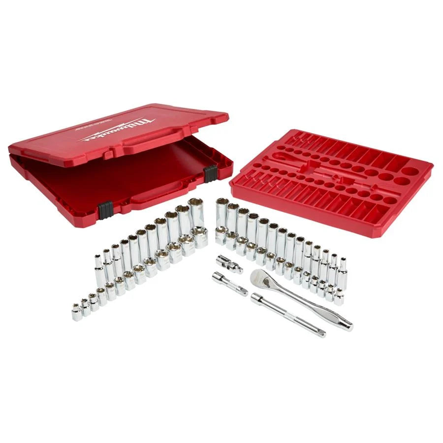 Milwaukee 56 pcs 3/8" DR Ratchet and Socket Set Imperial & Metric 4932464946
