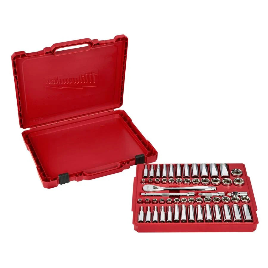 Milwaukee 56 pcs 3/8" DR Ratchet and Socket Set Imperial & Metric 4932464946