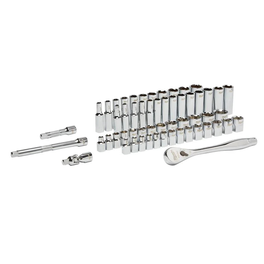 Milwaukee 56 pcs 3/8" DR Ratchet and Socket Set Imperial & Metric 4932464946