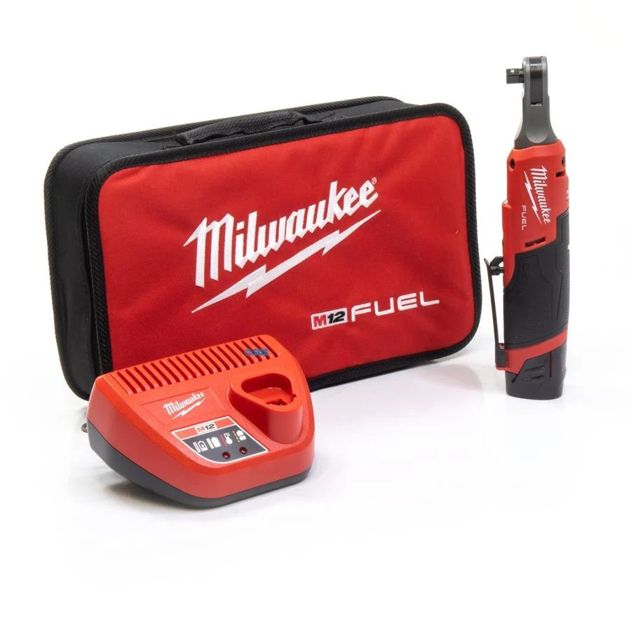 Milwaukee M12 FHIR38-201B 12V FUEL Brushless 3/8" High Speed Ratchet with 1x 2.0Ah Battery, Charger & Bag