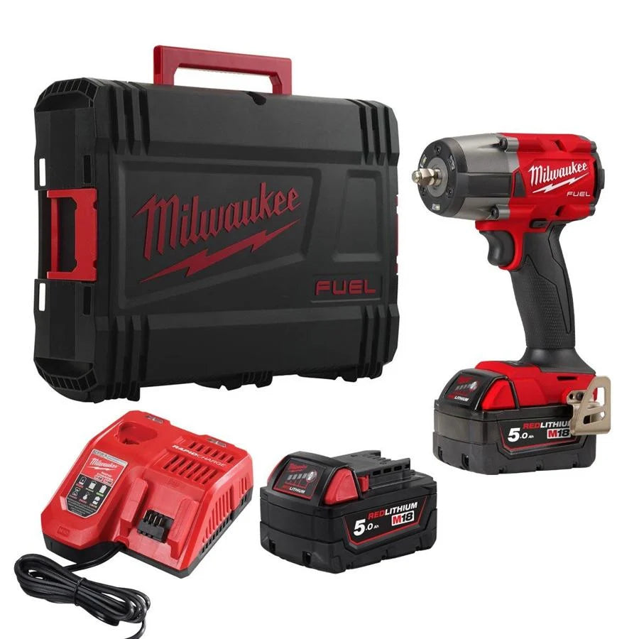 Milwaukee M18 FMTIW2F38-502X 18V 3/8" Impact Wrench (2 x 5.0Ah RedLithium-Ion Batteries)