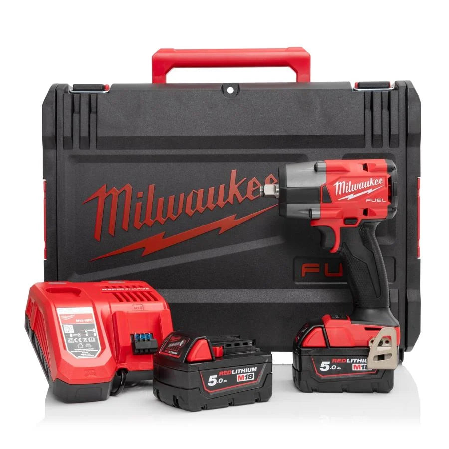 Milwaukee M18 FMTIW2F12-502X 18V 1/2" Impact Wrench (2 x 5.0Ah RedLithium-Ion Batteries)