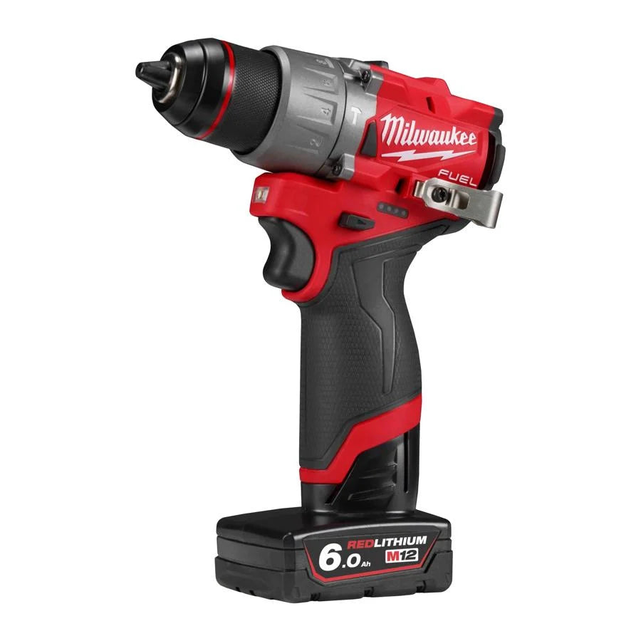 Milwaukee M12 FUEL 12V GEN2 Combi Drill and Impact Driver Kit - 2x 6Ah Batteries Charger and Case M12FPP2A2-602X