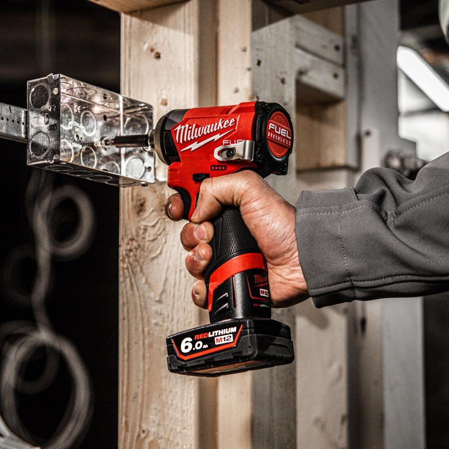 Milwaukee M12 FUEL 12V GEN2 Combi Drill and Impact Driver Kit - 2x 6Ah Batteries Charger and Case M12FPP2A2-602X