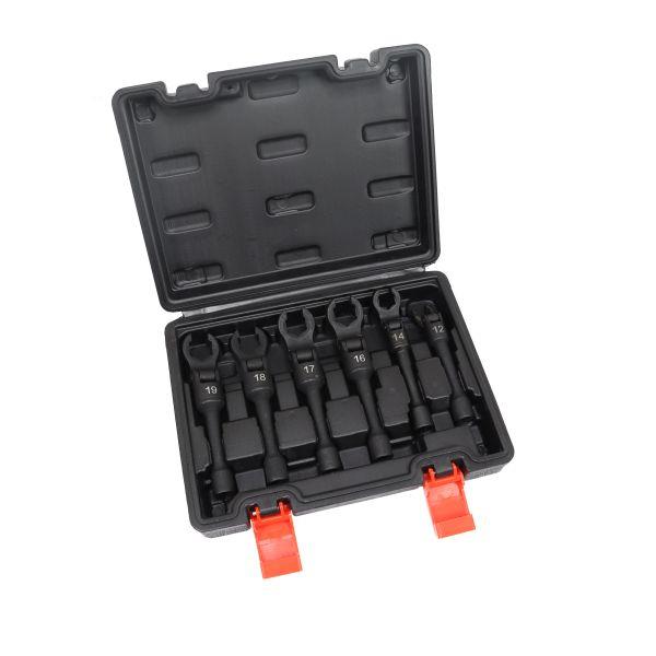US PRO Tools 6pc 3/8" Dr Flexi Head Diesel Injector Line Socket Wrench Set 12-19mm 5642