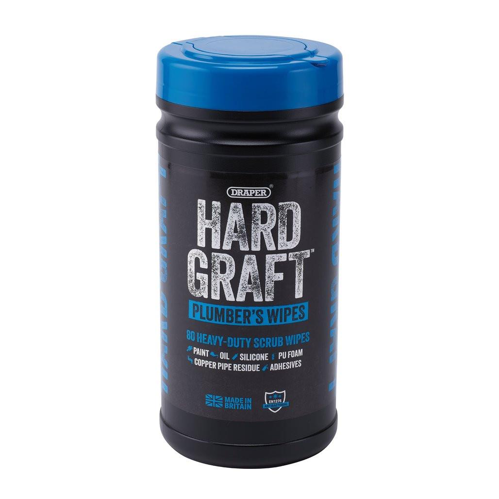 Draper Hard Graft Plumbers Wipes Heavy Duty Tub of 80 12438