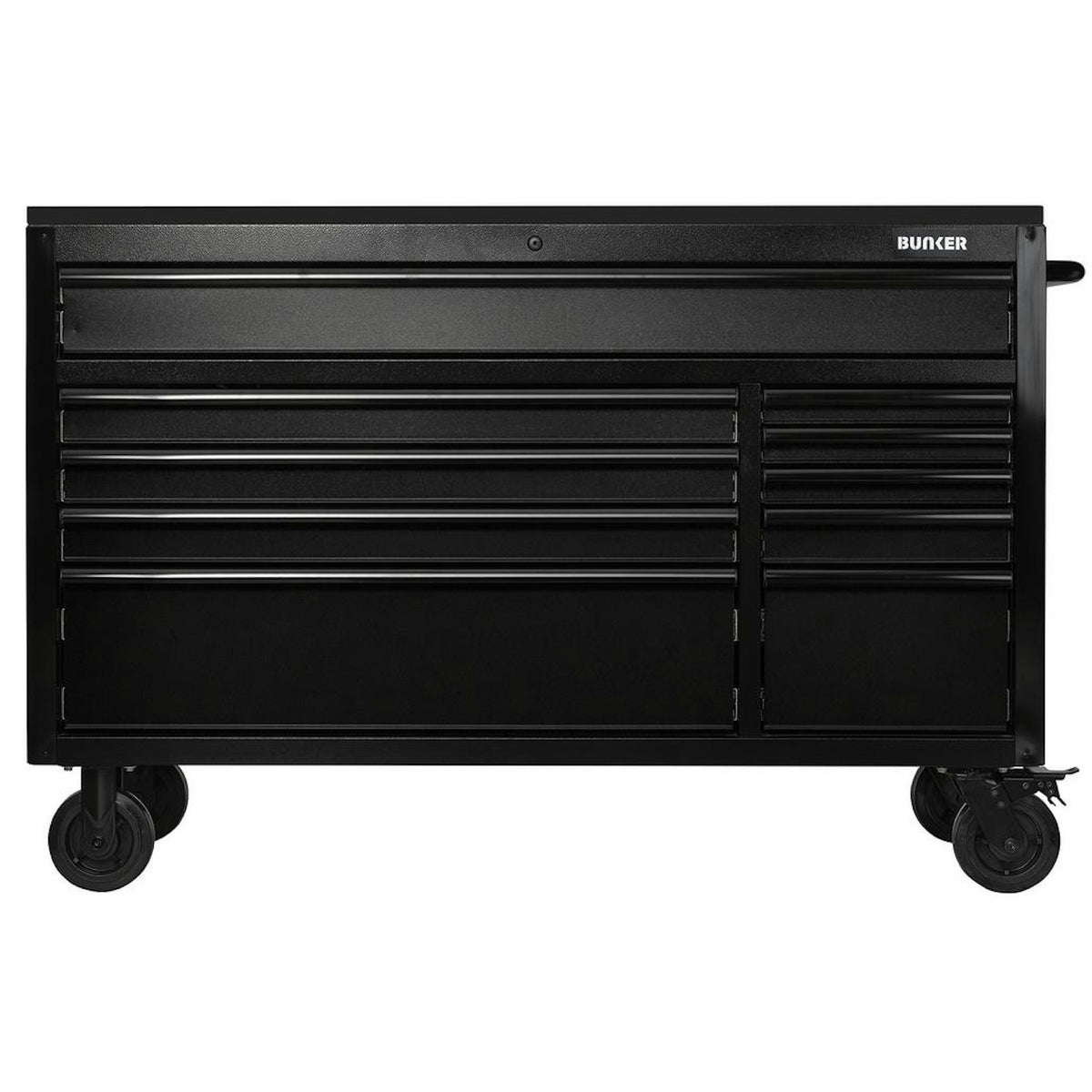 BUNKER 10 Drawer Workbench Roller Tool Cabinet with Black Stainless Steel Worktop, 56" 27408 - image 2