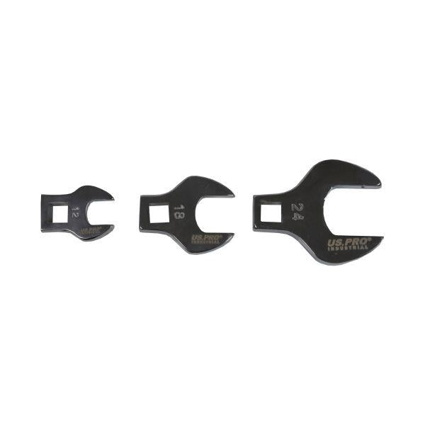 US PRO INDUSTRIAL 13PC 3/8" & 1/2" DR Metric Crowfoot Wrench Set in EVA Tray 10 - 24mm 7557