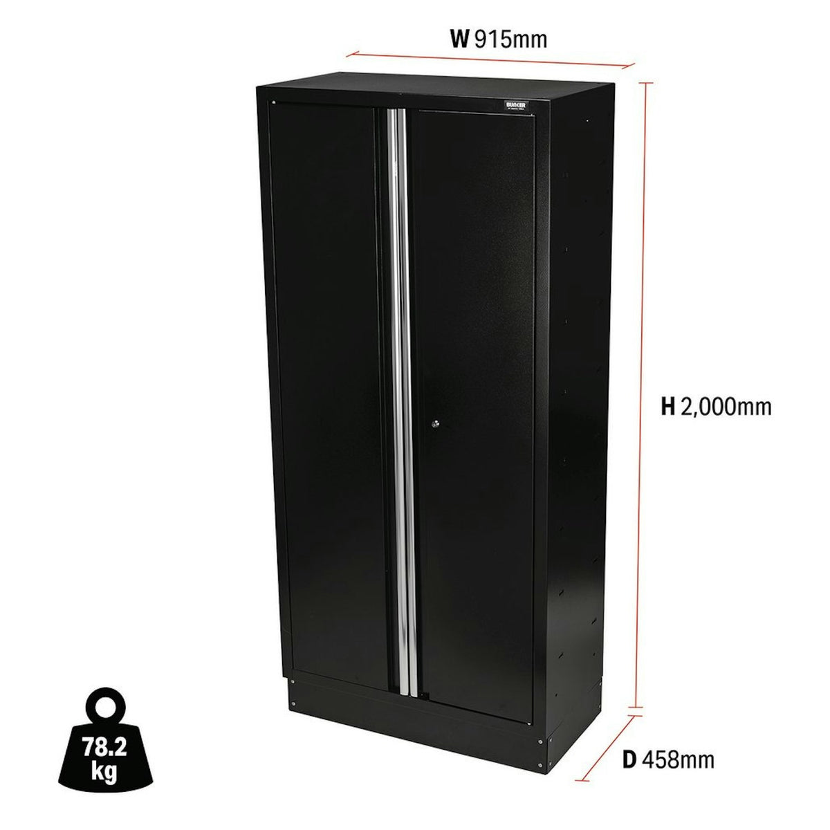 BUNKER Modular Tall Floor Cabinet, 2 Door, 2000mm 33166 - image 2
