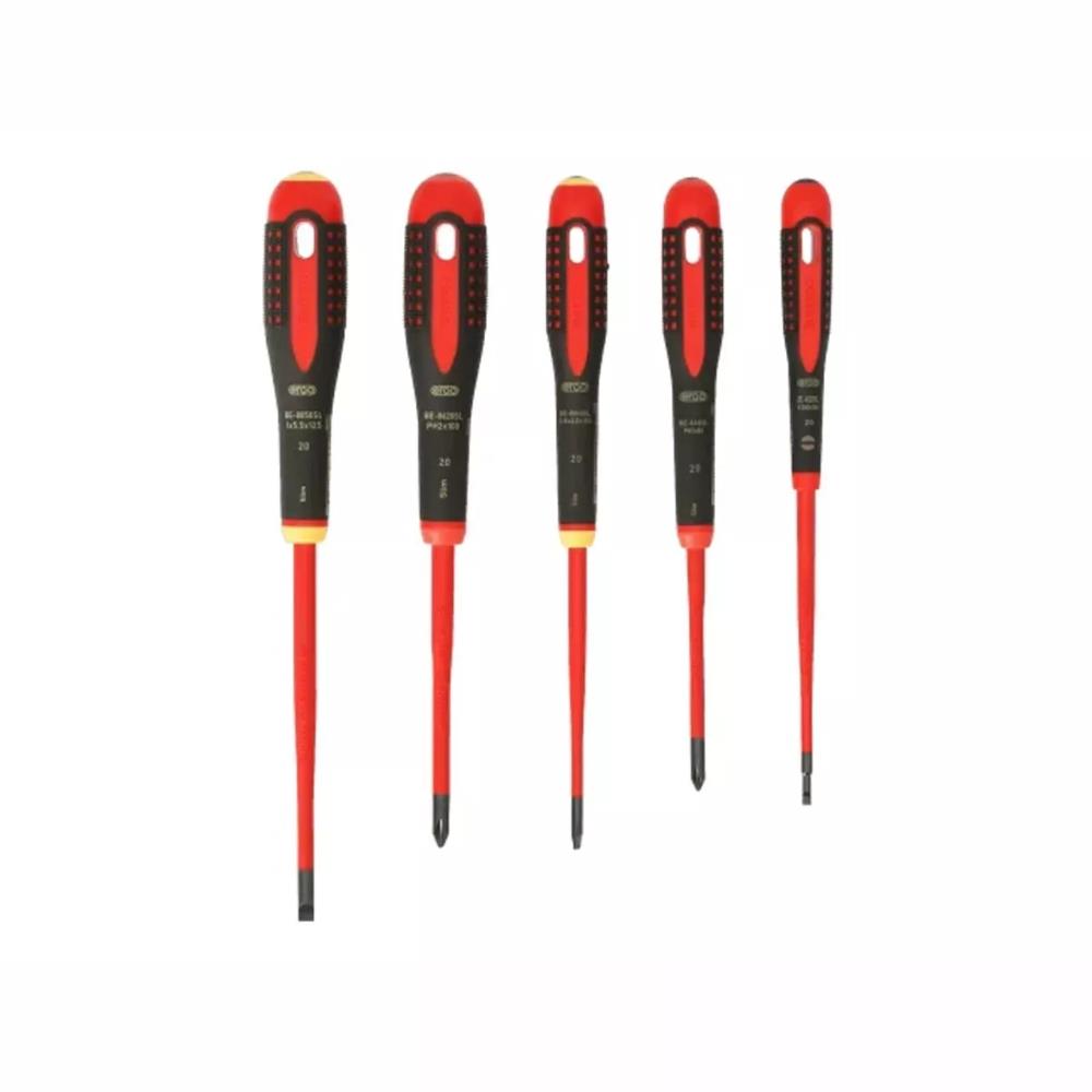 Bahco XMAS ERGO™ 5pc Slim VDE Insulated Screwdriver Set BE-9881SL