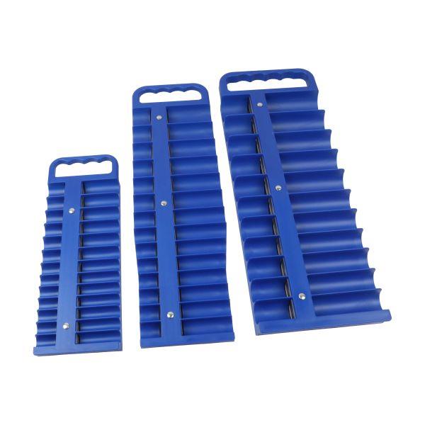 US PRO Tools 3pc Magnetic Socket Holder Set 1/4" 3/8" 1/2" Drive with Carry Handle 6925