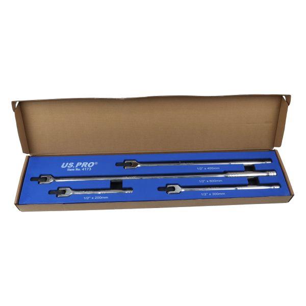US PRO Tools 4pc 1/2" Drive Breaker Bar Set 8-24" EVA Tray 4173