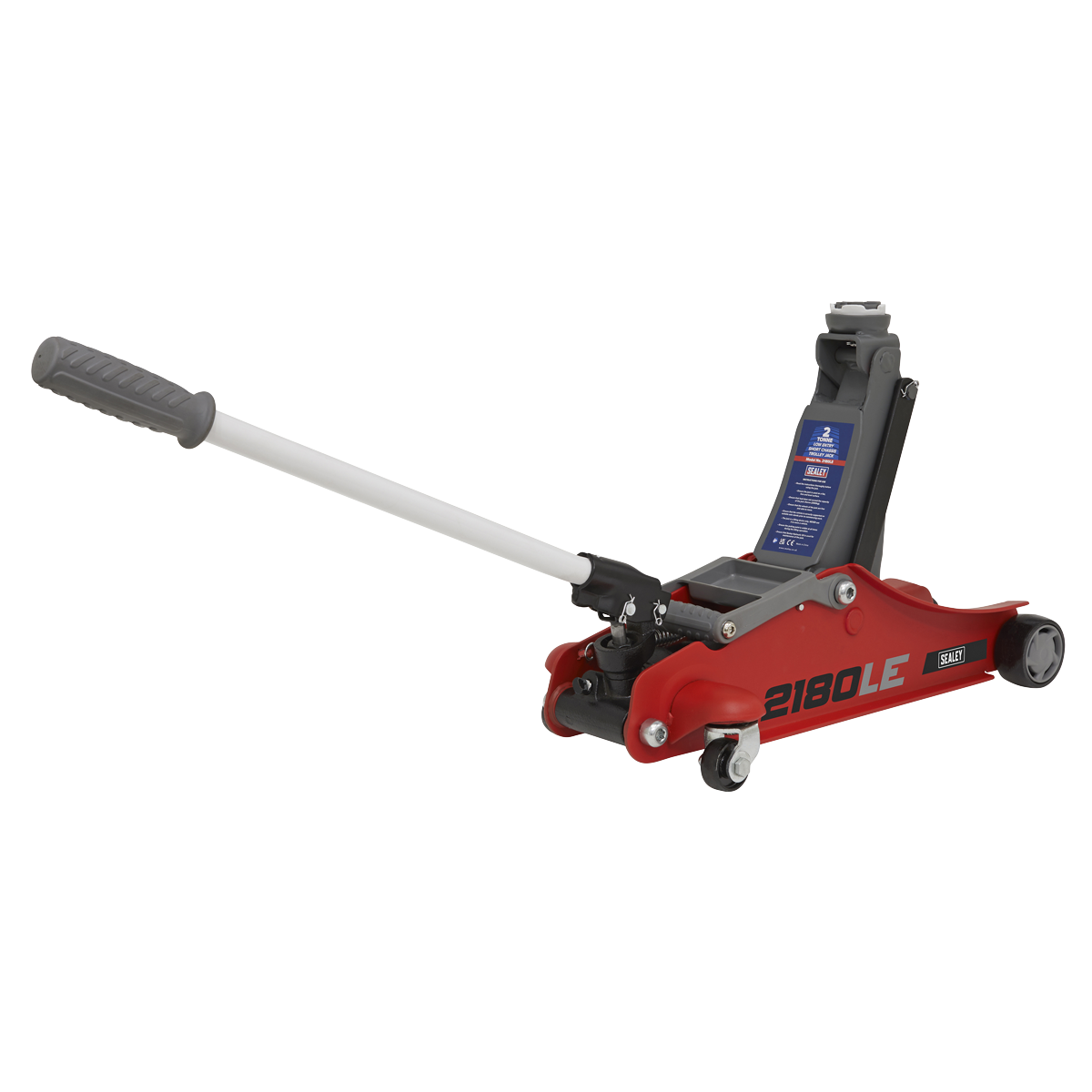 Sealey 180° Handle Low Profile Short Chassis Trolley Jack 2 Tonne - Red 2180LE