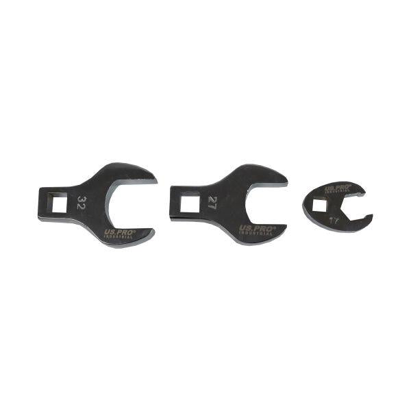 US PRO INDUSTRIAL 19PC 3/8" & 1/2" DR Metric Crowfoot Wrench Set in EVA Tray 7556