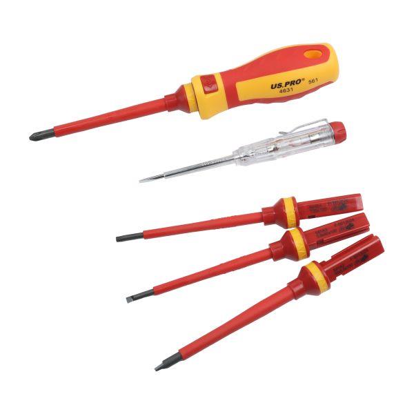 US PRO Tools 13pc Interchangeable VDE Insulated Screwdriver Set 1000V 4631