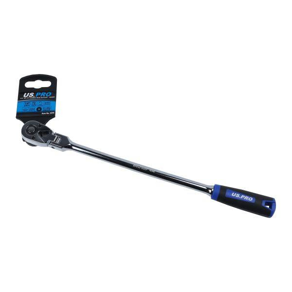 US PRO Tools 1/4" Drive Extra Long 305mm 72T Flexible Head Ratchet TPR Grip 4240