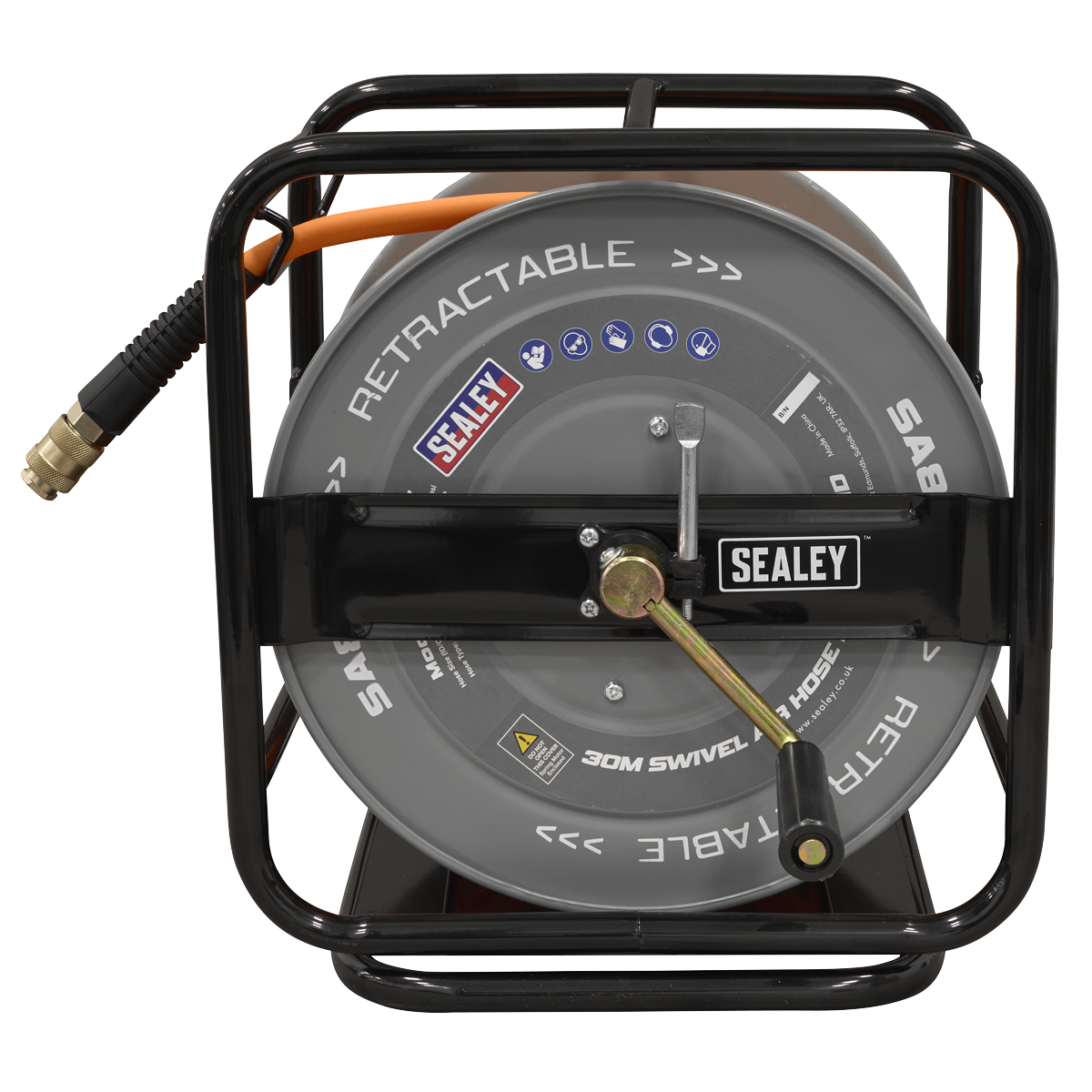 Sealey 30m Swivel Air Hose Reel 6mm ID SA827
