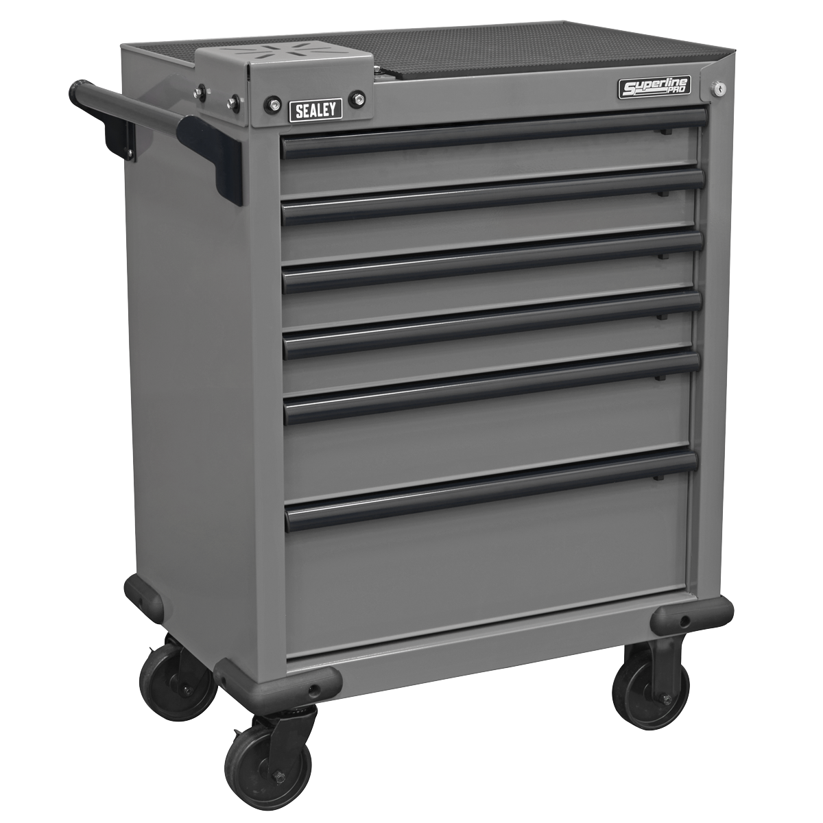 Sealey Superline PRO® Rollcab 6 Drawer with Vice Base - Grey/Black APMWS2