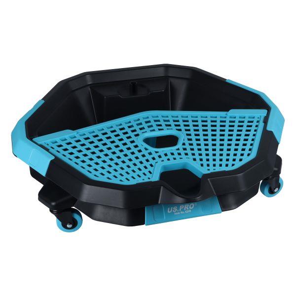US PRO Tools 8 Litre Oil Drain Pan & Tool Caddy on Castors Garage Tray 6249