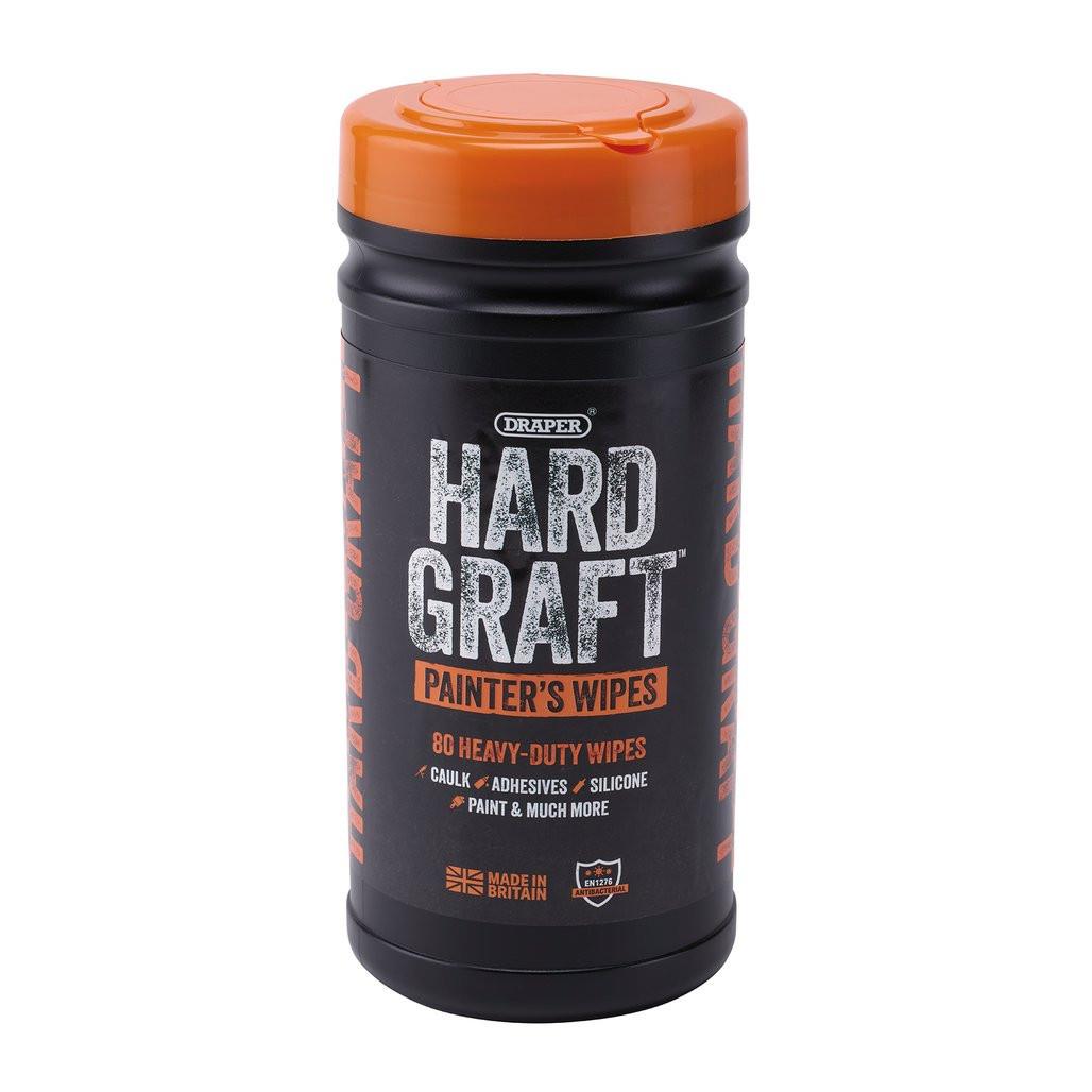 Draper Hard Graft Painters Wipes Heavy Duty Textured Tub of 80 12439