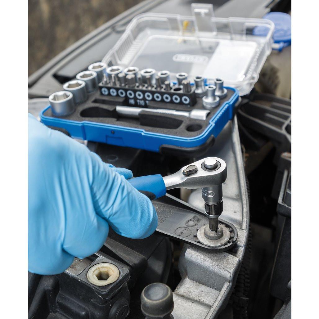 Draper Metric Socket Set 1/4" Sq Dr 25 Piece with Ratchet & Bits 16354