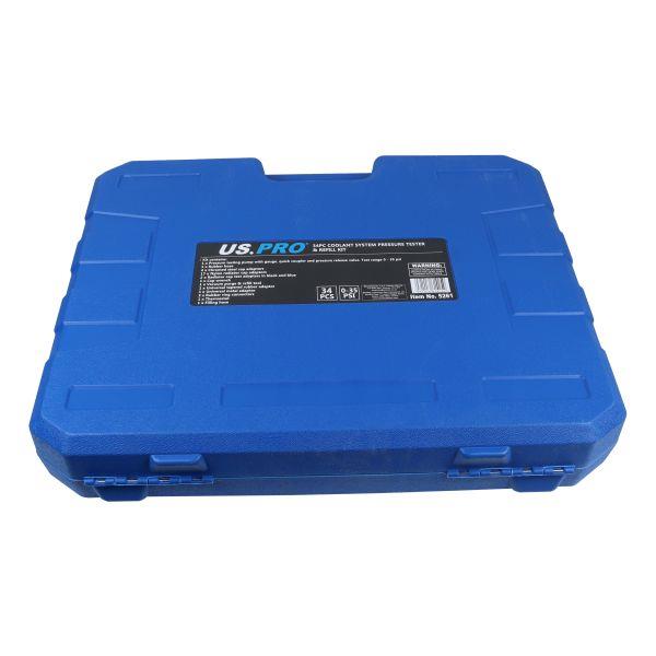 US PRO Tools 34pc Coolant System Pressure Tester and Refill Kit Radiator Caps 5261