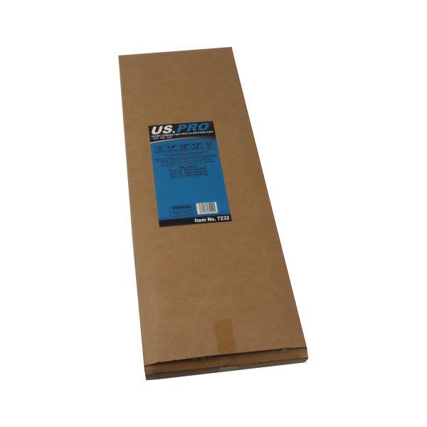 US PRO Tools Socket Storage Tray with 64 Rotating Clips 1/4" 3/8" 1/2" Drive 7232