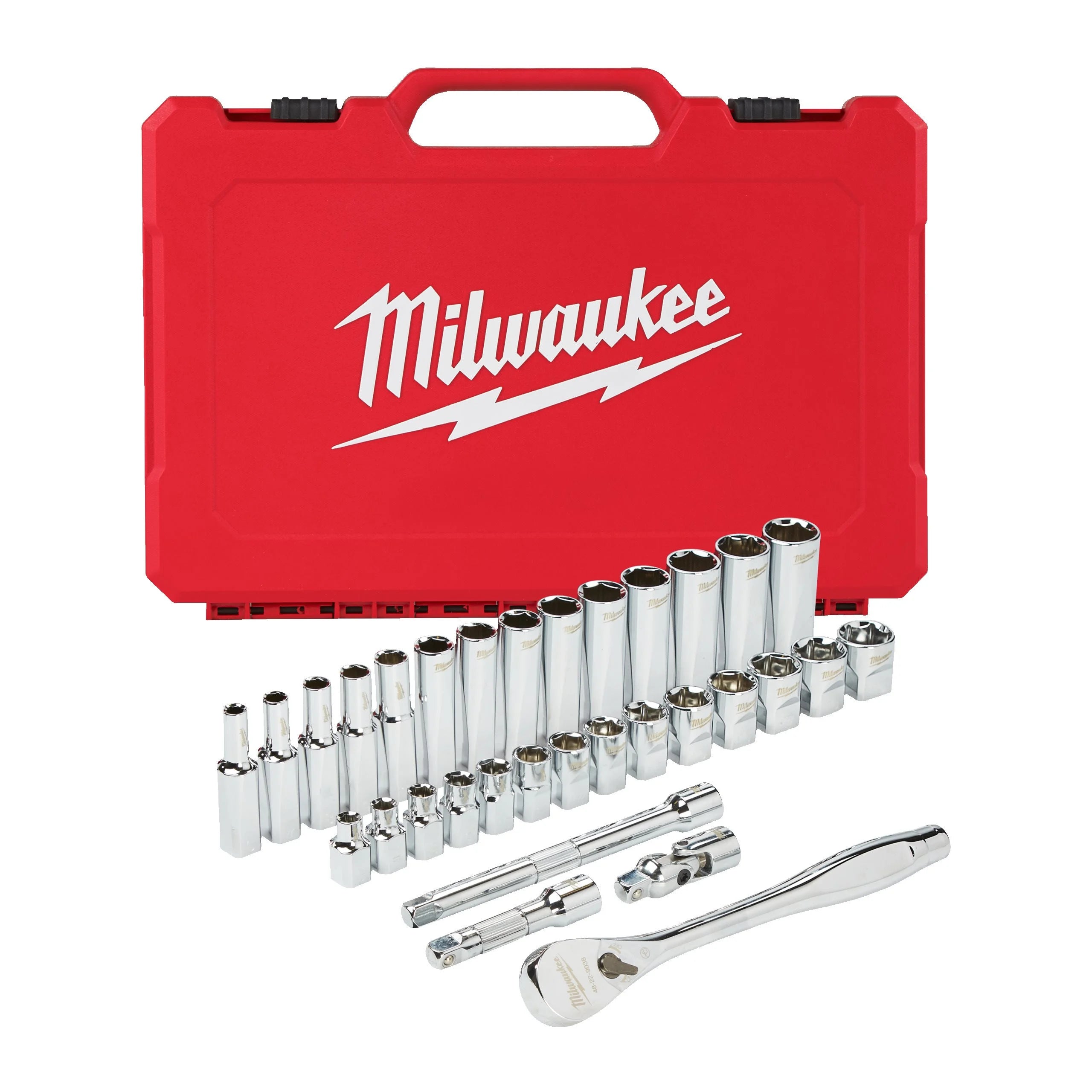 Milwaukee 32 pcs 3/8" DR Ratchet and Socket Set Metric 6 - 19mm 4932464945