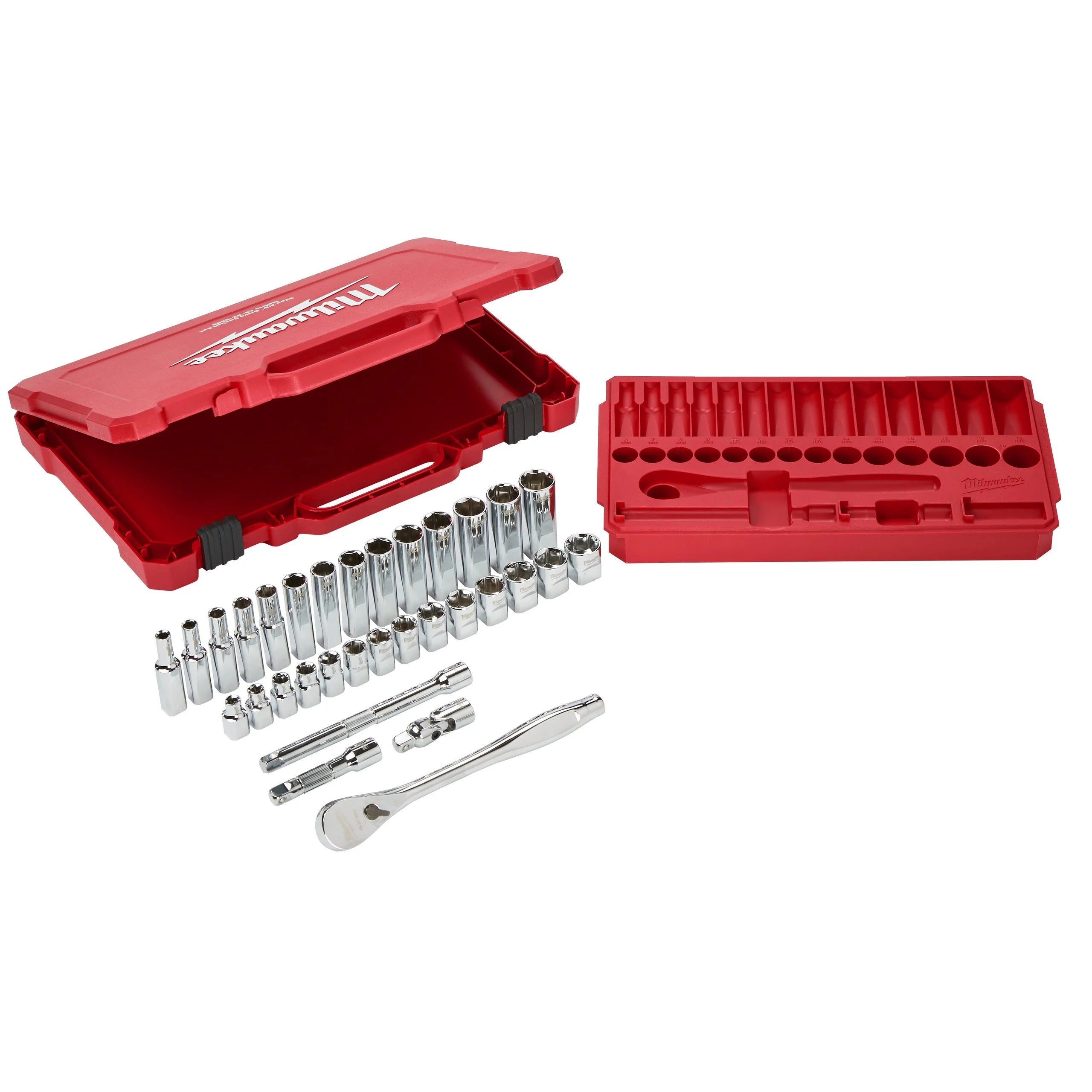 Milwaukee 32 pcs 3/8" DR Ratchet and Socket Set Metric 6 - 19mm 4932464945