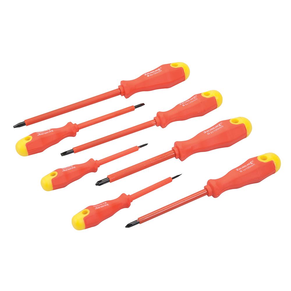 Silverline 7pc Insulated Soft-Grip Screwdriver Set Slotted & Phillips CR-V 993043