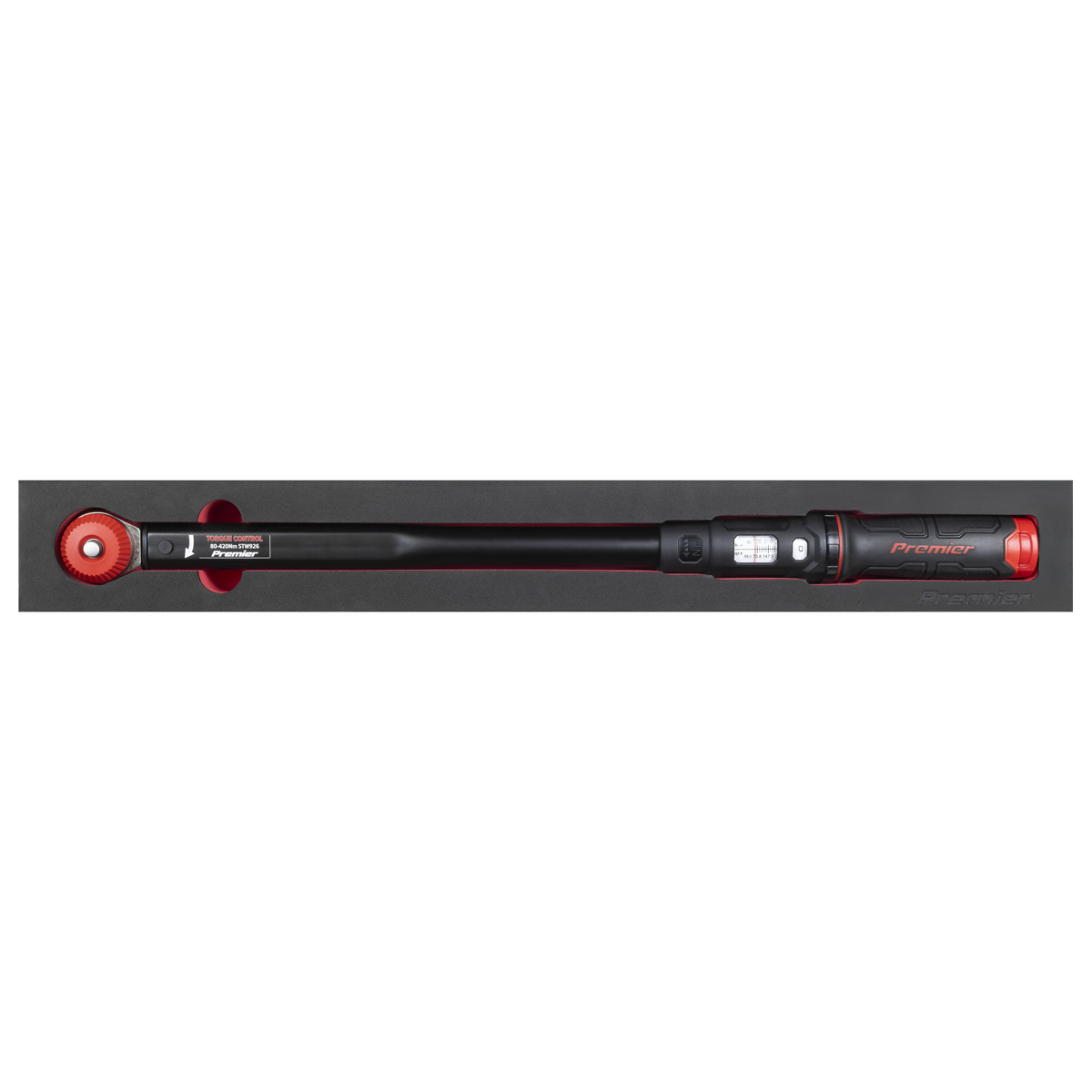 Sealey Premier Black Calibrated Micrometer Torque Wrench with 1/2"Sq Push-Through Drive 80-420Nm STW926