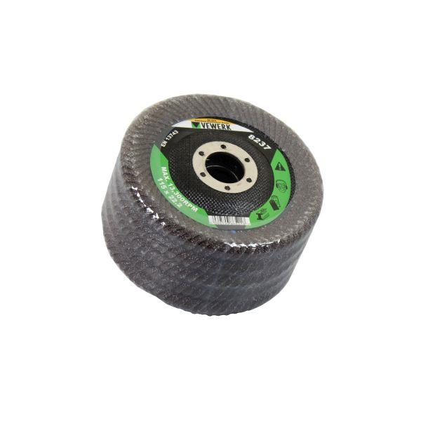 VEWERK Curved Flap Disc 60 Grit 115 X 22.2MM 5PK 8237