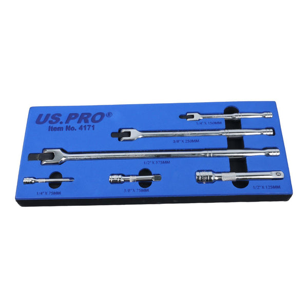 US PRO Tools 6pc Breaker Bar and Extension Set 1/4" 3/8" 1/2" Drive CR-MO 4171