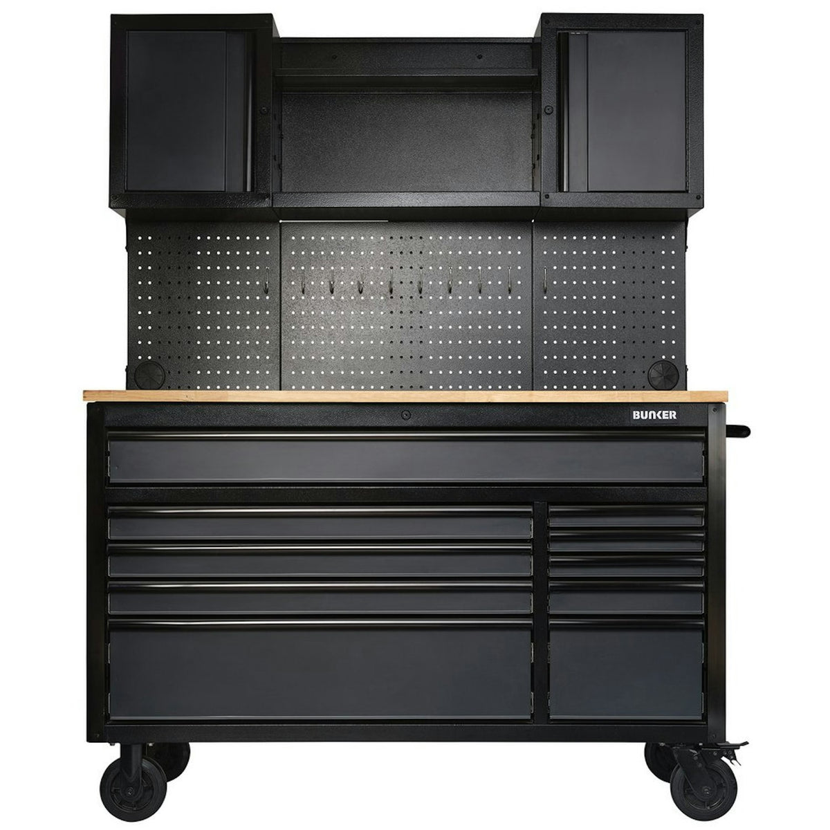 BUNKER 10 Drawer Roller Workstation with Workbench, 56", Grey 27267 - image 2