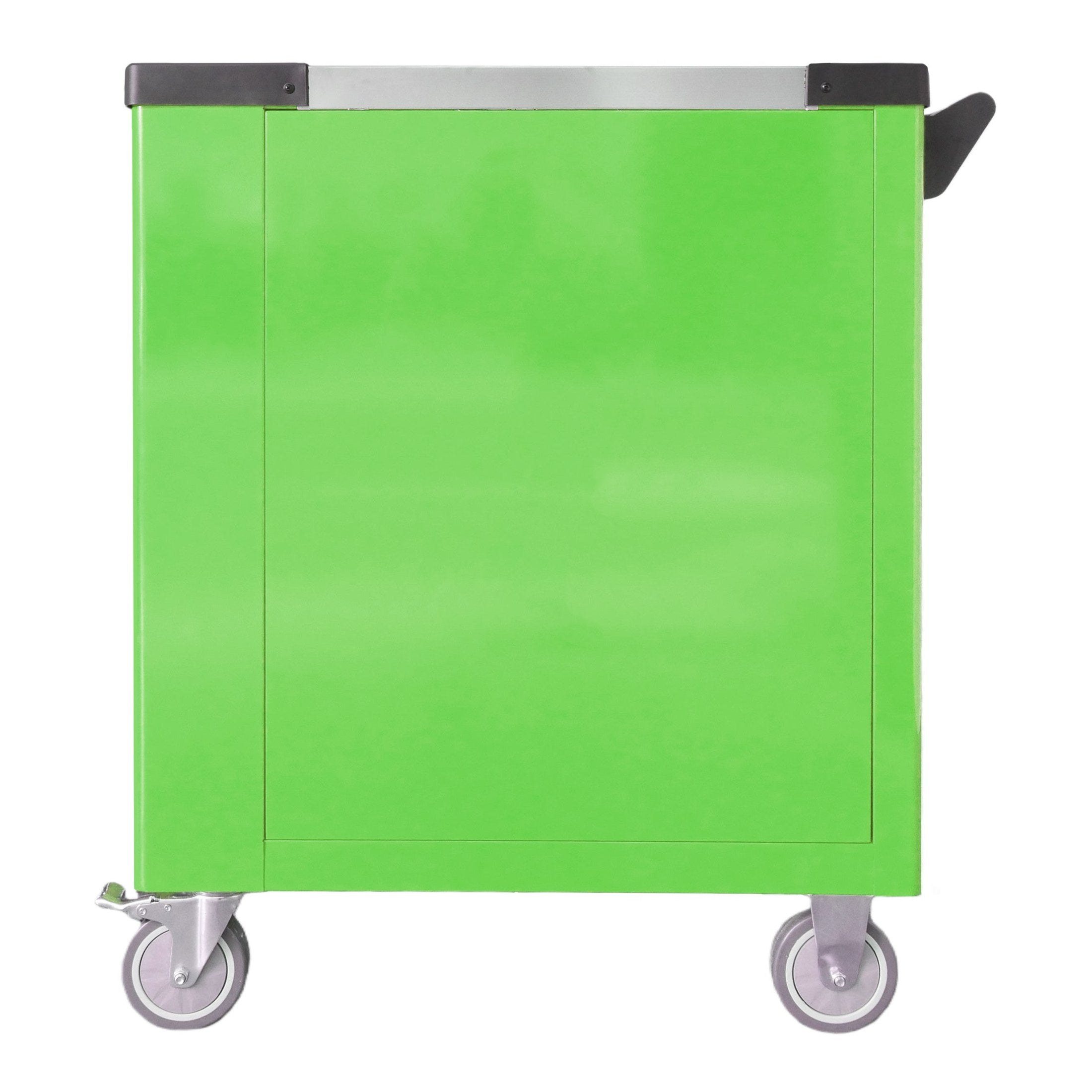 BRUNEL Tools 7 Drawer Caster Mounted Roller Tool Chest Cabinet with 6 Fully Stocked Drawers - 249 Pieces - Hi-Vis Green