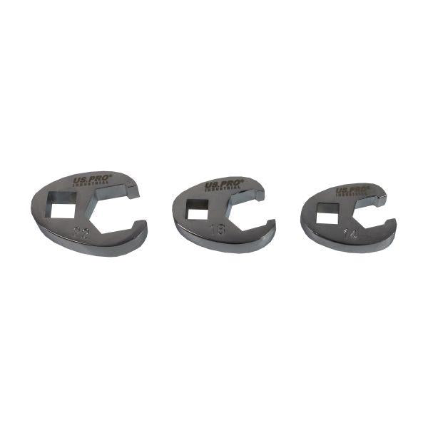 US PRO INDUSTRIAL 12PC 3/8" & 1/2" DR Metric Crowfoot Wrench Set 10 - 22mm 7555