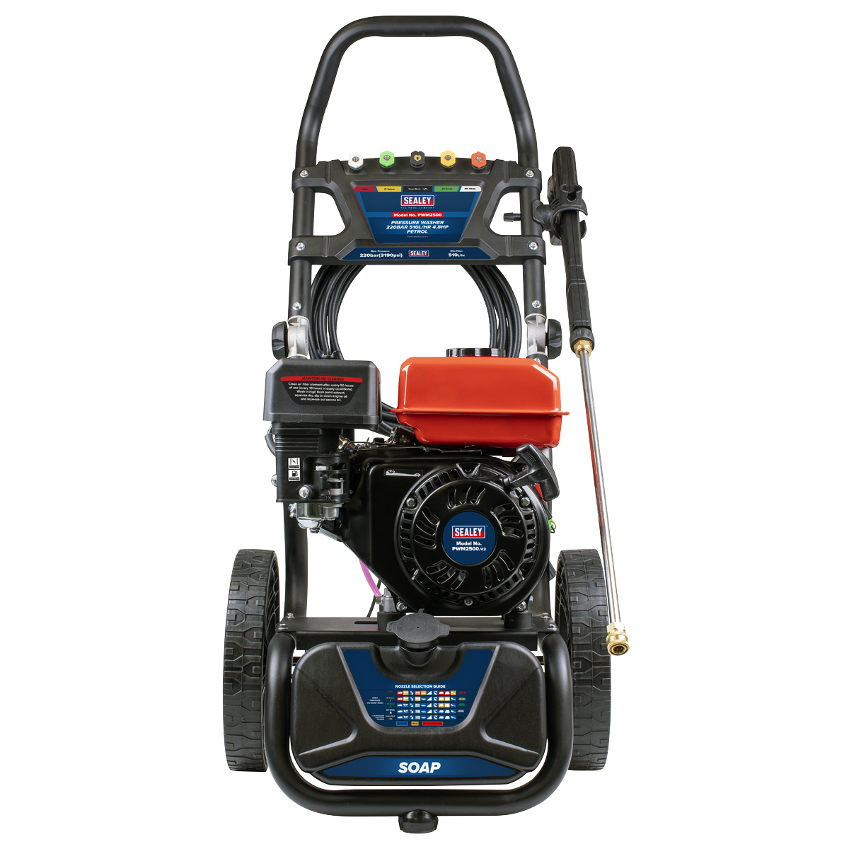 Sealey Pressure Washer 220bar 570L/hr 5.8hp - Petrol PWM2500