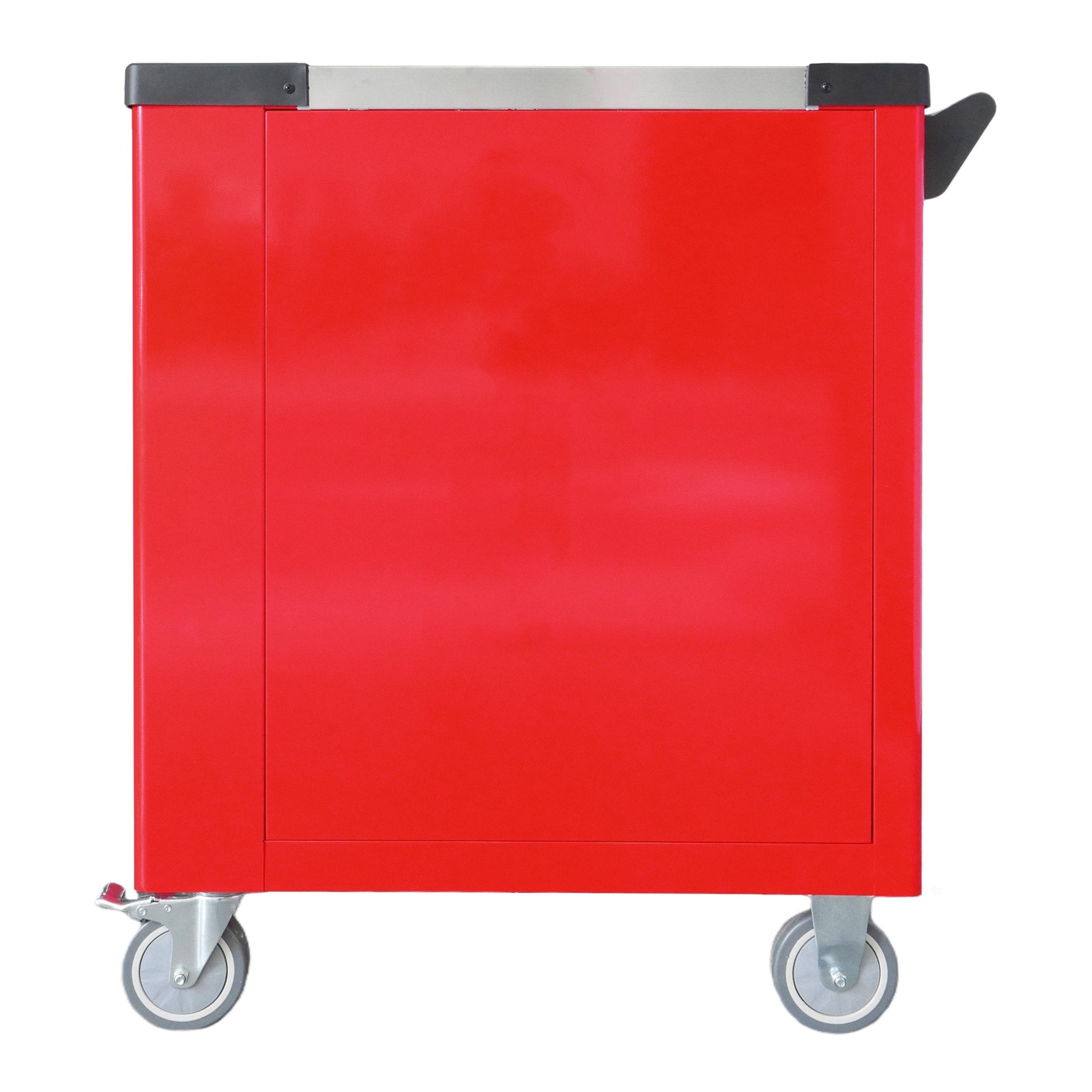 BRUNEL Tool 7 Drawer Caster Mounted Roller Tool Chest Cabinet with 6 Fully Stocked Drawers - 249 Pieces - Red