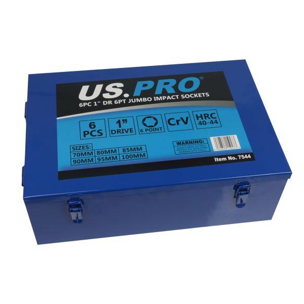 US PRO Tools 6pc 1" Drive 6pt Socket Set 70-100mm 7544