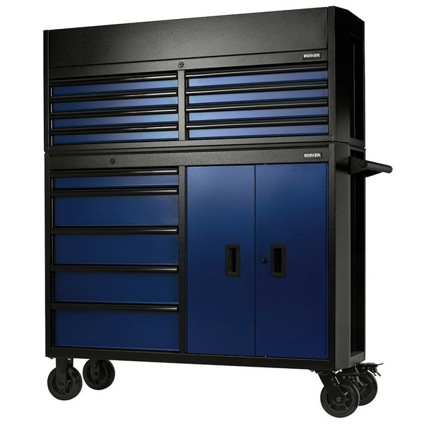 BUNKER® 13 Drawer Combined Roller Cabinet and Tool Chest, 52", Blue 24254