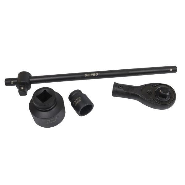 US PRO Tools 27pc 3/4" & 1" Dr 12pt Shallow Impact Socket & Handle Set 21-65mm 7542