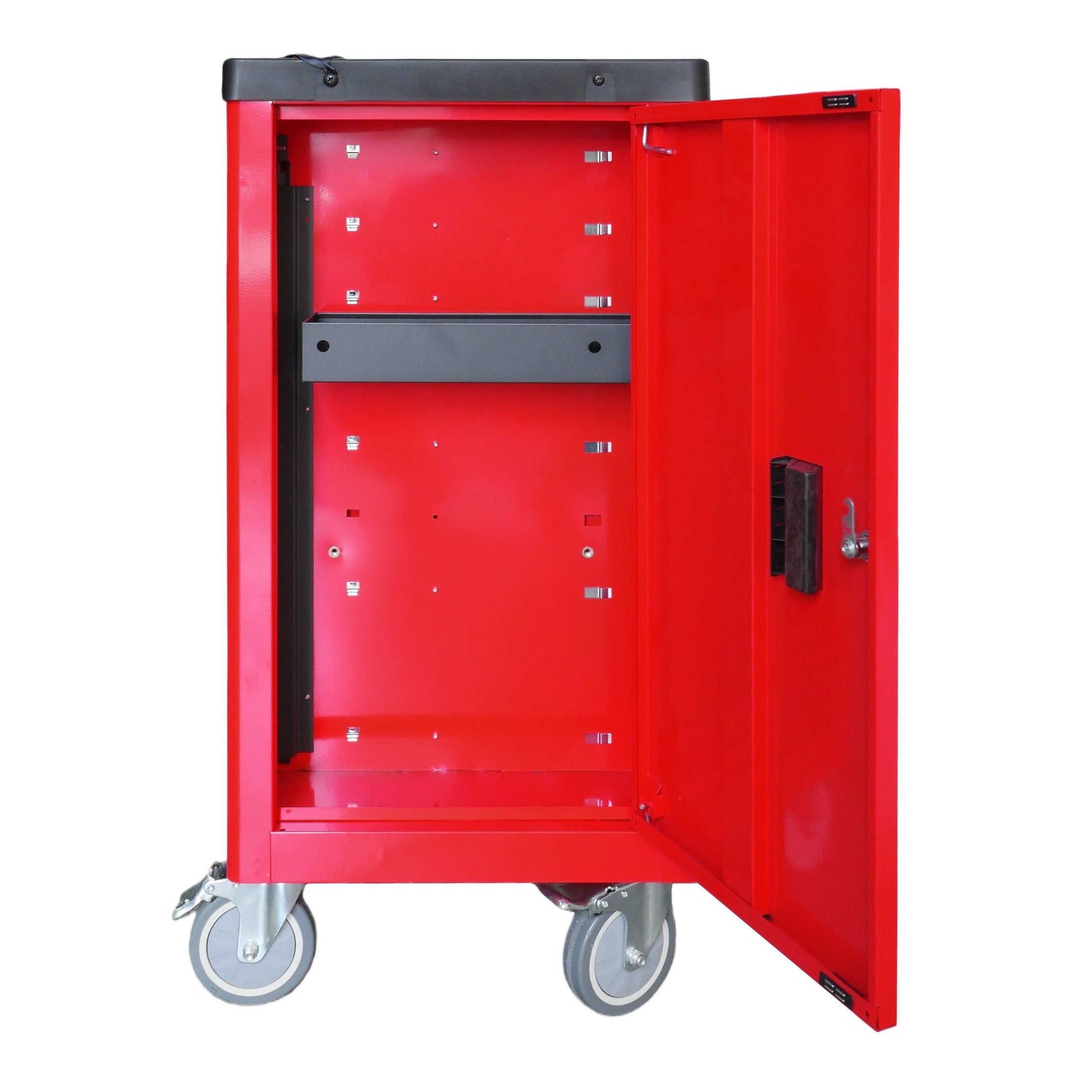 BRUNEL Tool 7 Drawer Caster Mounted Roller Tool Chest Cabinet with 6 Fully Stocked Drawers - 249 Pieces - Red